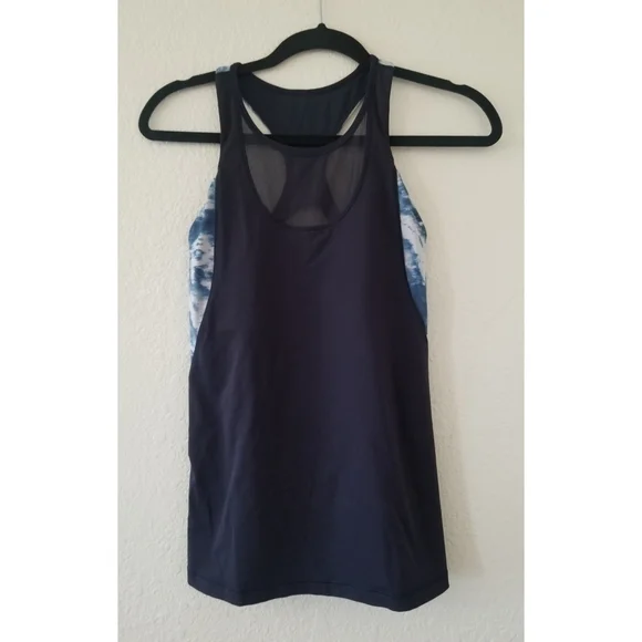 Lululemon Athletic Mesh With Me Tank Top Navy Blue Lake - Picture 7 of 16